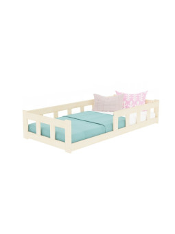 Montessori Single Low Bed in Fence wood for children's bedrooms - Benlemi