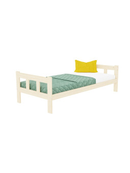 ingle bed for children in solid natural pine wood with anti-fall rails - Fence by Benlemi