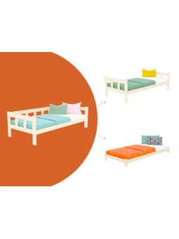 Children's single bed with sidewall Fence - Benlemi