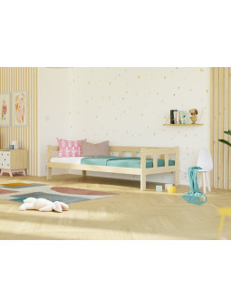 Children's single bed with sidewall Fence - Benlemi