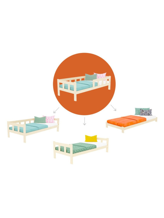 Letto Singolo Montessori con due sponde laterali Fence - Benlemi