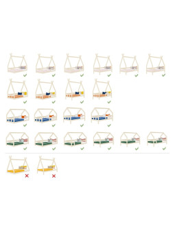 DOUBLE set for decomposition house or teepee bed into two single beds - Benlemi