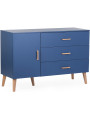 Bond blue wooden chest of drawers for the children's bedroom with removable changing table - Childhome