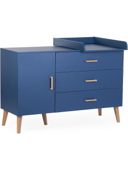 Bond blue wooden chest of drawers for the children's bedroom with removable changing table - Childhome