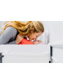 Universal changing table compatible with IKEA series dresser in white birch wood - Convertible into storage shelf -