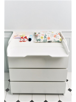 Fasciatoio universale compatibile con comò serie IKEA in legno di betulla bianco - Trasformabile in scaffale portaoggetti