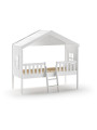Letto Casetta per Bambini in legno bianco Housebed 90x200 con Scaletta - Vipack