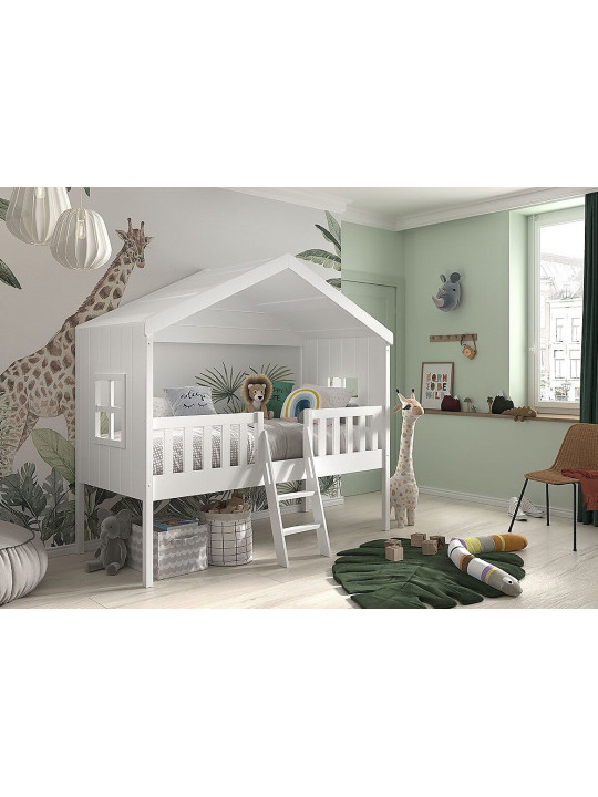 Children's Wooden Housebed 90x200 with ladder - Vipack