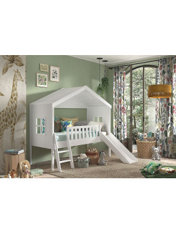 Letto per Bambini a Casetta Housebed 90x200 con Scivolo - Vipack