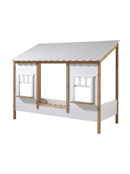 Letto Casetta per Bambini Cameretta Housebed 90x200 con Tetto Smerlato - Vipack