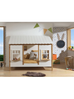 Bed House for Children's Bedroom Housebed 90x200 with Scalloped Roof - Vipack