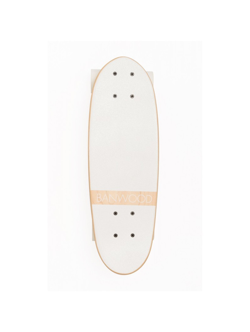 Skateboard for children aged 3 and up, 70s California style white color - Banwood