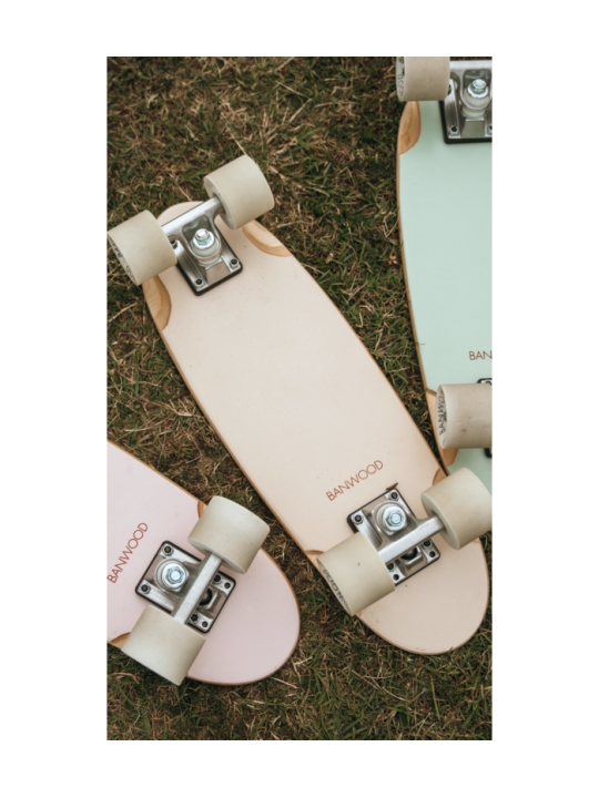 Skateboard for children aged 3 and up, 70s California style cream color - Banwood