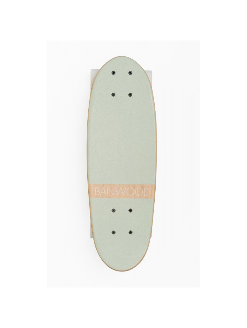Skateboard for children aged 3 and up, 70s California style white mint - Banwood