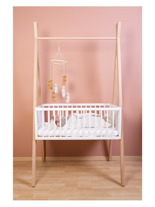 Evolutionary Tipi Cradle with Clothes Hanger 90x50 - Childhome