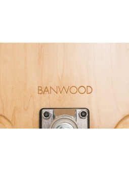 Skateboard per bambini da 3 anni in su in legno naturale e strisce rosse stile California degli anni 70 - Banwood