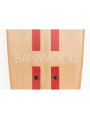 Skateboard per bambini da 3 anni in su in legno naturale e strisce rosse stile California degli anni 70 - Banwood