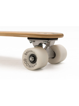 Skateboard for children aged 3 and up, 70s California style natural wood green stripes - Banwood