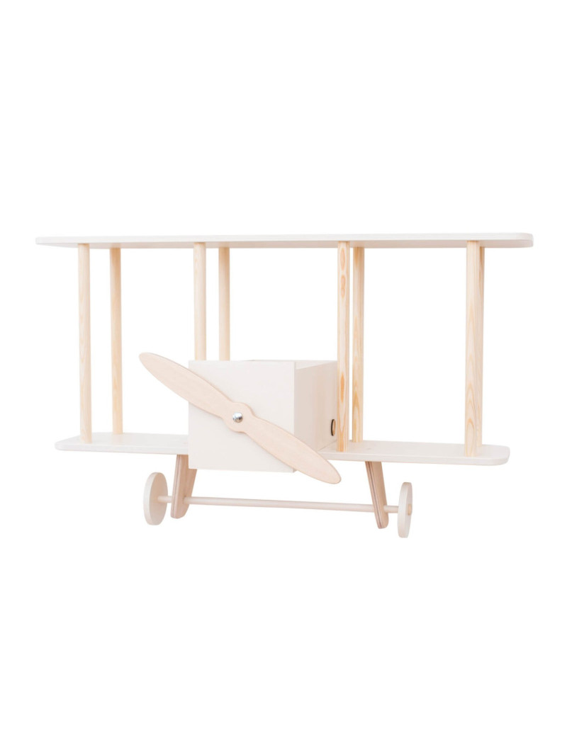 Mensola in legno bianco per Bambini Biplano "Dashy"