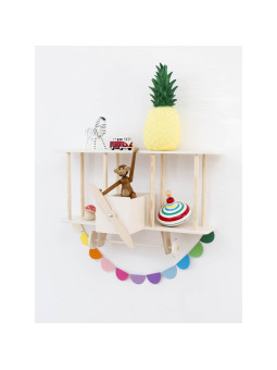 Mensola in legno bianco per Bambini Biplano "Dashy"
