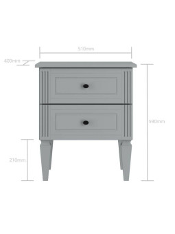 Comodino per la cameretta dei bambini in legno grigio neutro dallo stile classico collezione Ines by BellAmy