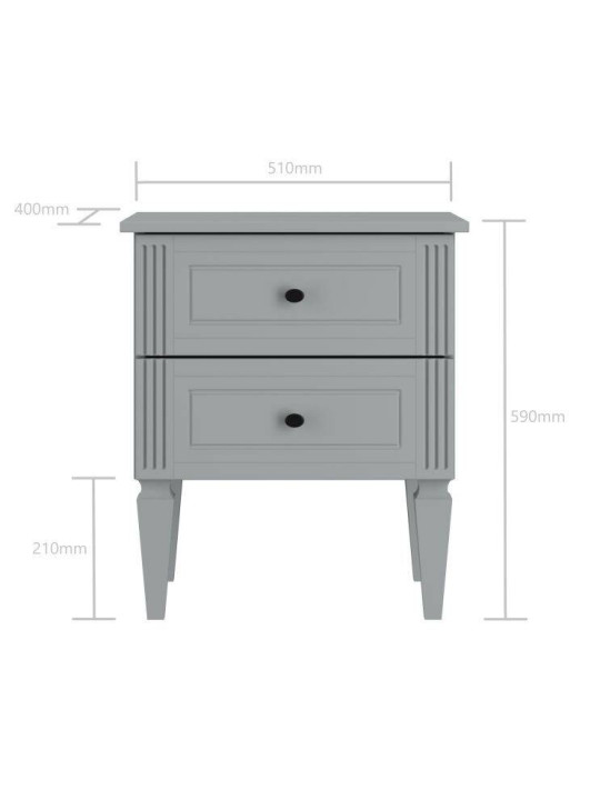 Comodino per la cameretta dei bambini in legno grigio neutro dallo stile classico collezione Ines by BellAmy