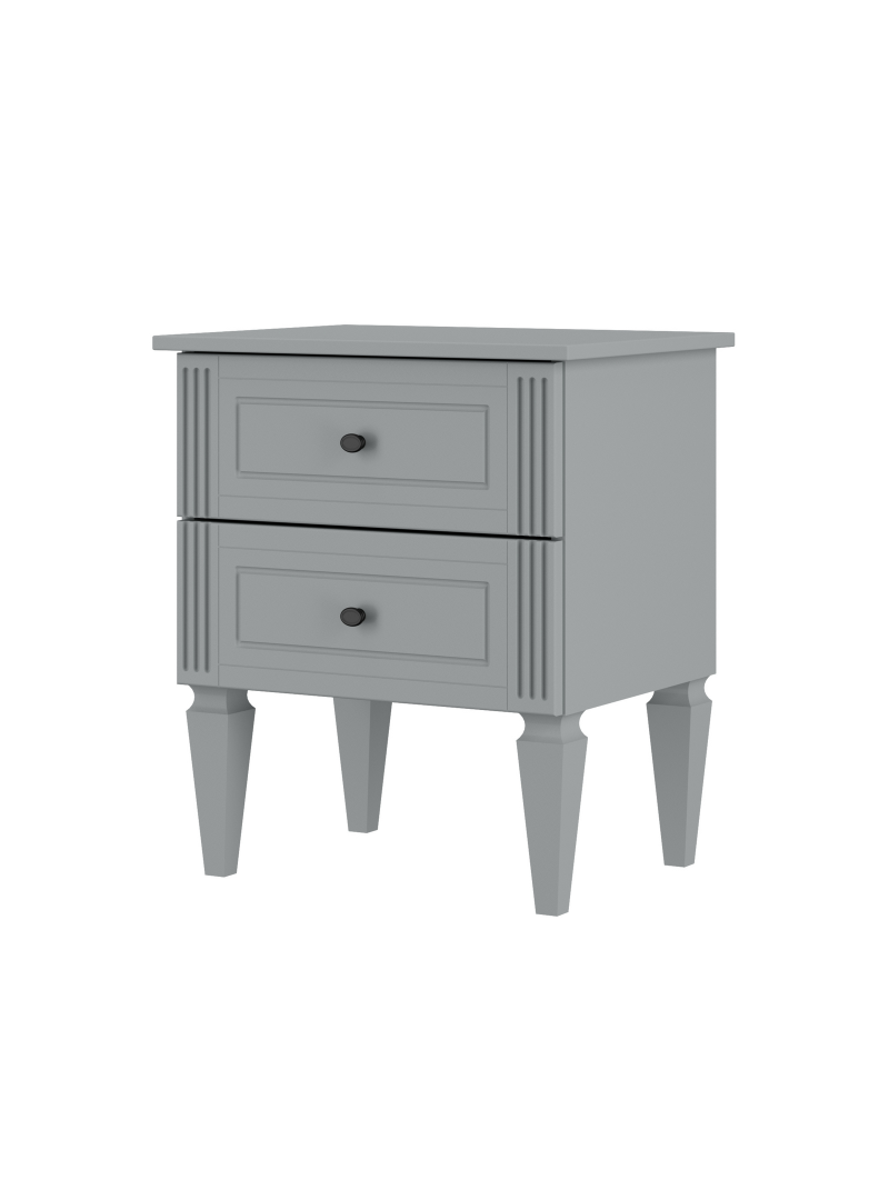 Comodino per la cameretta dei bambini in legno grigio neutro dallo stile classico collezione Ines by BellAmy