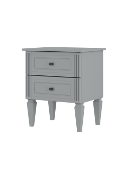 Bedside table for the children's bedroom in neutral gray wood with a classic style, Ines collection by BellAmy