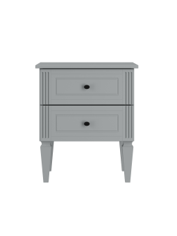 Bedside table for the children's bedroom in neutral gray wood with a classic style, Ines collection by BellAmy