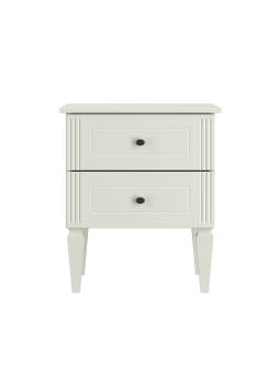 Bedside table for the children's bedroom in neutral white wood with a classic style, Ines collection by BellAmy