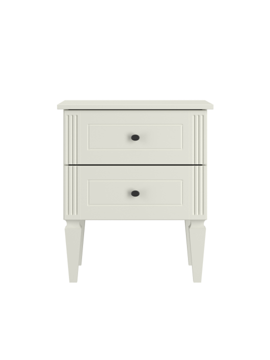 Bedside table for the children's bedroom in neutral white wood with a classic style, Ines collection by BellAmy