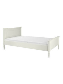 Wooden children's single bed 120x200 in white wood Ines collection by BellAmy