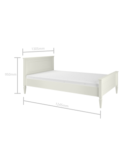 Letto singolo 120x200 per la cameretta dei bambini in legno bianco stile classico collezione Ines by BellAmy