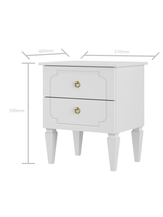 Comodino in legno bianco Royal - BellAmy