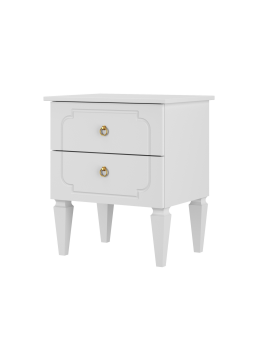 Bedside table for the children's bedroom in neutral white wood with a classic style, Royal collection by BellAmy