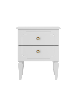 Bedside table for the children's bedroom in neutral white wood with a classic style, Royal collection by BellAmy