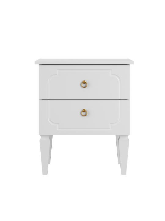 Bedside table for the children's bedroom in neutral white wood with a classic style, Royal collection by BellAmy