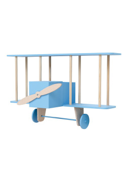Mensola in legno blu per Bambini Biplano "Dashy"