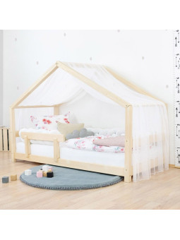 Airy chiffon roof for children’s house bed with front shield - Benlemi