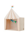 Mensola Ripiano Scaffale a forma di tenda da circo in Legno naturale e bianco per Cameretta dei Bambini