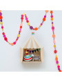 Mensola Ripiano Scaffale a forma di tenda da circo in Legno naturale e bianco per Cameretta dei Bambini
