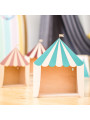 Mensola Ripiano Scaffale a forma di tenda da circo in Legno naturale e verde per Cameretta dei Bambini