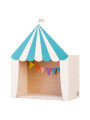 Mensola Ripiano Scaffale a forma di tenda da circo in Legno naturale e verde per Cameretta dei Bambini