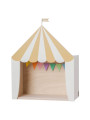 Mensola Ripiano Scaffale a forma di tenda da circo in Legno naturale e mostarda per Cameretta dei Bambini