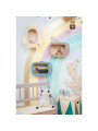 Television TV Shelf in Natural Wood and Dusty Pink for Children's Bedroom