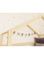 Wooden montessori children house bed in solid lacquered solid pine  with open entrance Lucky by Benlemi