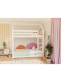House bunk bed for children's bedrooms in solid wood 90x200 cm with ladder and extra storage space ALPY by Benlemi