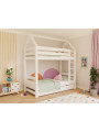 House bunk bed for children's bedrooms in solid wood 90x200 cm with ladder and extra storage space ALPY by Benlemi