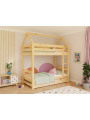 House bunk bed for children's bedrooms in solid wood 90x200 cm with ladder and extra storage space ALPY by Benlemi