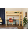 Letto rialzato a soppalco loft per camerette bambini in legno massello MAKALU by Benlemi